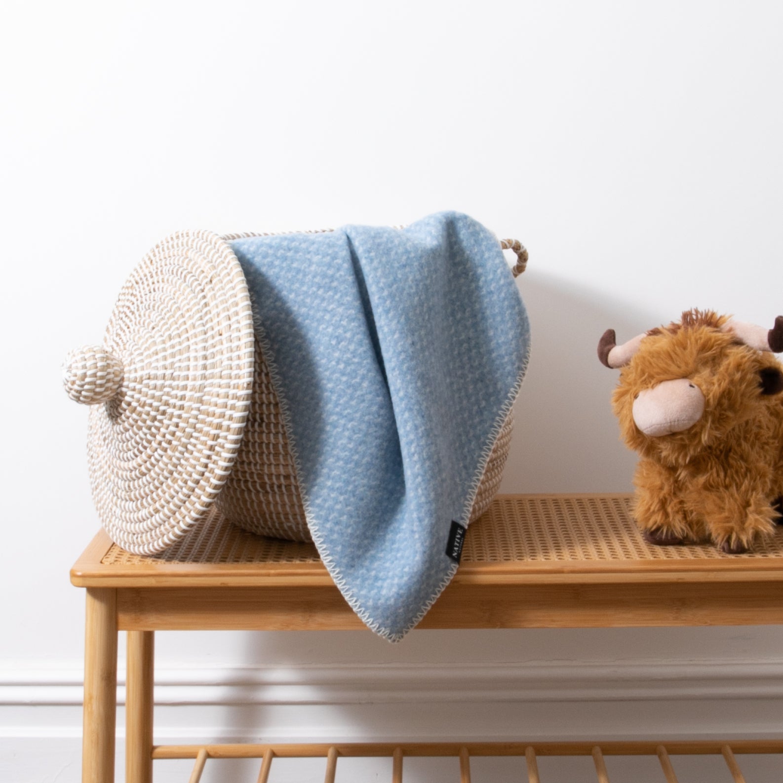 Hoop Baby Blue Wool Blanket